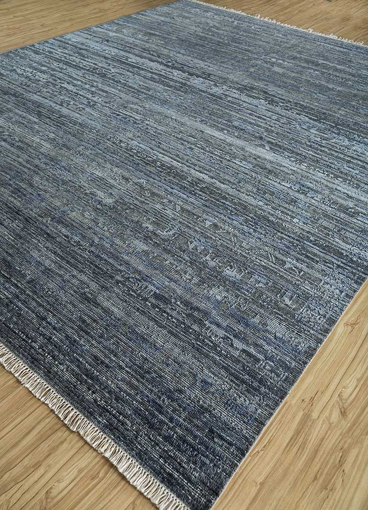 Jaipur Rugs Hand Knotted Wool And Silk Blue Akws 1426 Area Rug Rug1113536