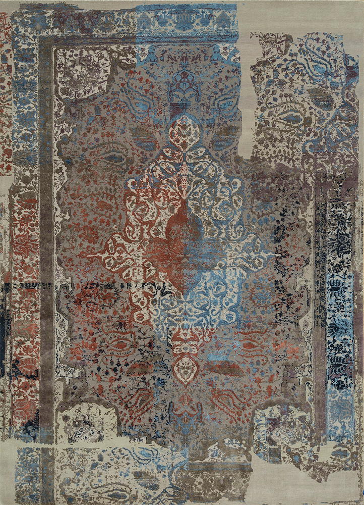 Jaipur Rugs Hand Knotted Wool And Silk Grey And Black Qm 956 Area Rug Rug1083408