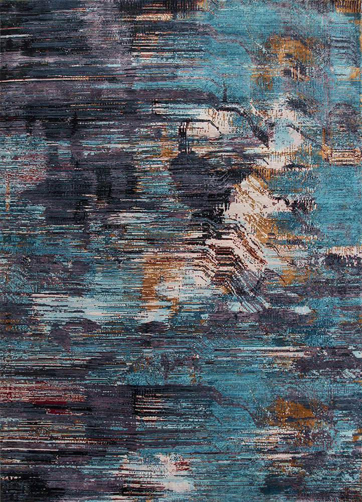 Jaipur Rugs Hand Knotted Wool And Bamboo Silk Blue Srb 714 Area Rug Rug1077867